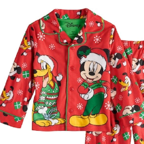 New Disney Mickey Mouse Pajama Set Sz 2T Boys PJs - Picture 2 of 3